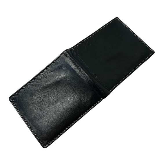 Men's Genuine Leather Black Slim Wallet - Picture 9 of 9